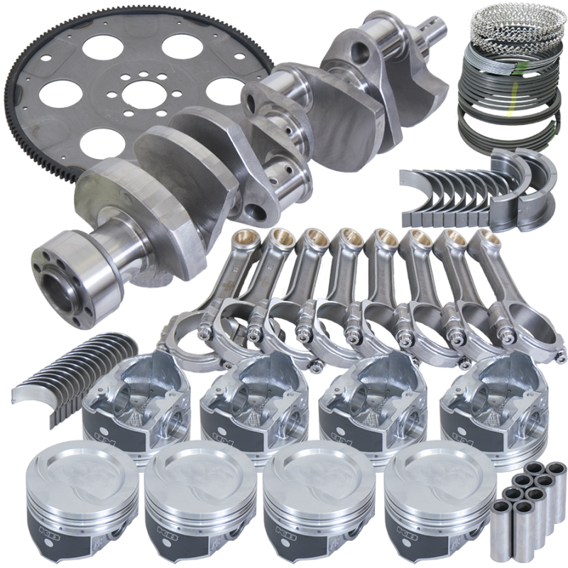 Eagle Chevy 350 1Pc 3.750in Crank 5.700in I-Beam Rod 4.040in Pistons 153 Tooth FP Balanced Assembly