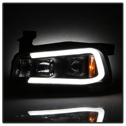 Spyder Dodge Charger 06-10 Projector Headlights - LED Light Bar - Black PRO-YD-DCH05V2-LB-BK SPYDER