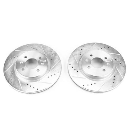 Power Stop 2018 Hyundai Accent Front Evolution Drilled & Slotted Rotors - Pair PowerStop