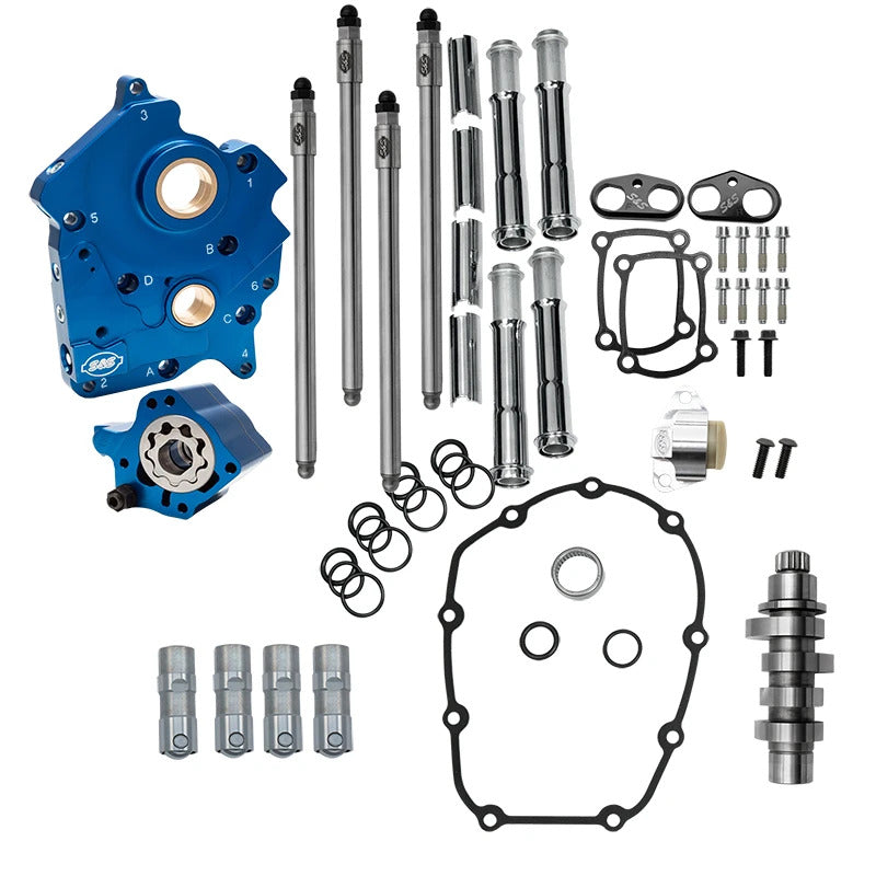 S&S Cycle 24-26 Water Cooled M8 Models Chain Drive HPT542 Cam Chest Kit w/ Chrome Pushrod Tubes