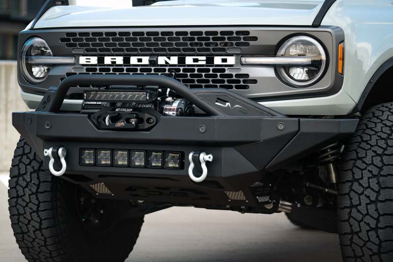 DV8 Offroad 2021+ Ford Bronco Modular Front Bumper Winch Capable w/ Auxiliary Light Mounts DV8 Offroad