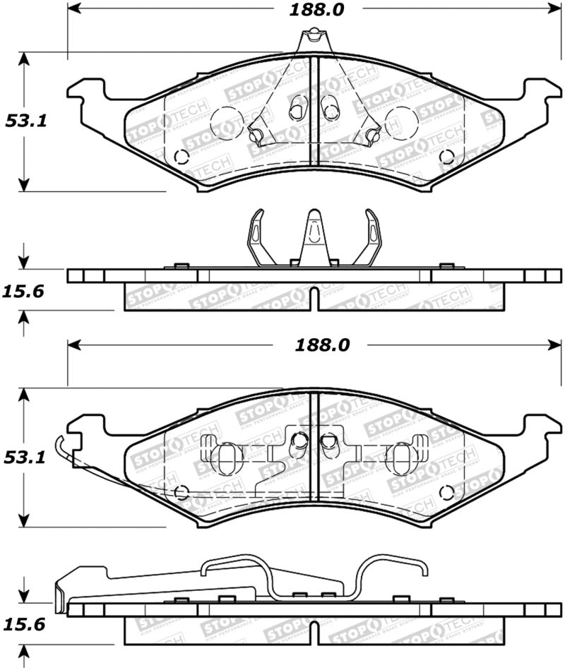 StopTech Premium Ceramic Brake Pads - 308.04210