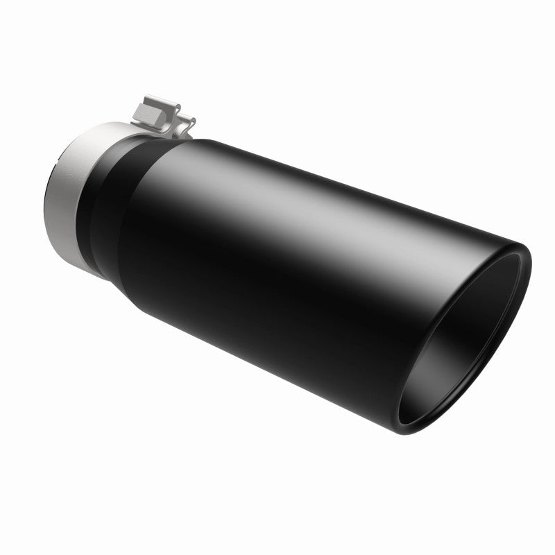 MagnaFlow Tip Stainless Black Coated Single Double Round Single Outlet 5in Dia 4in Inlet 13in L Magnaflow