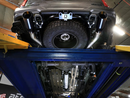 aFe Vulcan Series 3 IN to 3-1/2 IN 304 Stainless Steel Cat-Back Exhaust System w/ Black Tip - 49-32087-B