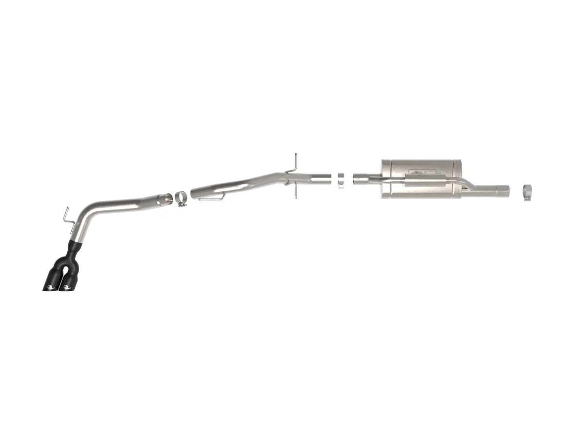 aFe Vulcan Series 2-1/2 IN to 3 IN 304 Stainless Steel Cat-Back Exhaust System w/ Black Tip - 49-33148-B