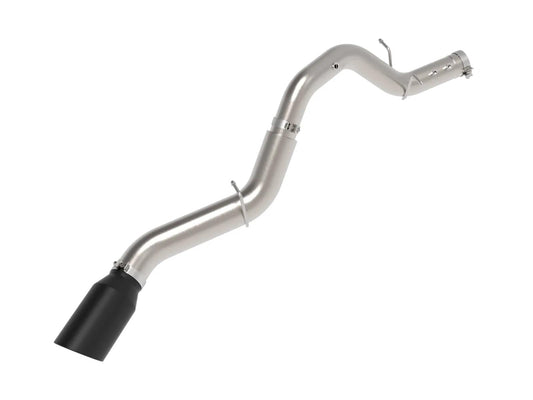 aFe Large Bore-HD 5 IN 409 Stainless Steel DPF-Back Exhaust System w/ Black Tip - 49-44147-B