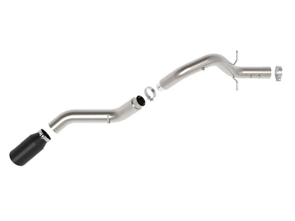 aFe Large Bore-HD 5 IN 409 Stainless Steel DPF-Back Exhaust System w/ Black Tip - 49-44147-B
