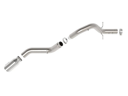 aFe Large Bore-HD 5 IN 409 Stainless Steel DPF-Back Exhaust System w/ Polished Tip- 49-44147-P