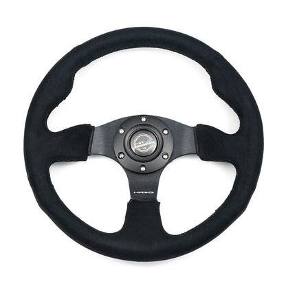 NRG Reinforced Steering Wheel (320mm) Alcantara Steering Wheel w/ Black Stitching - RST-012SA