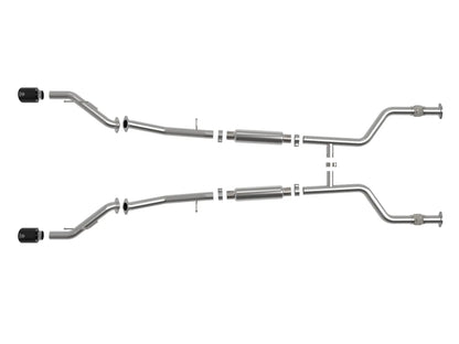 aFe Nissan Z 23-23 V6-3.0L Takeda 2-1/2in 304 Stainless Steel Cat-Back Exhaust System w/ Black Tips