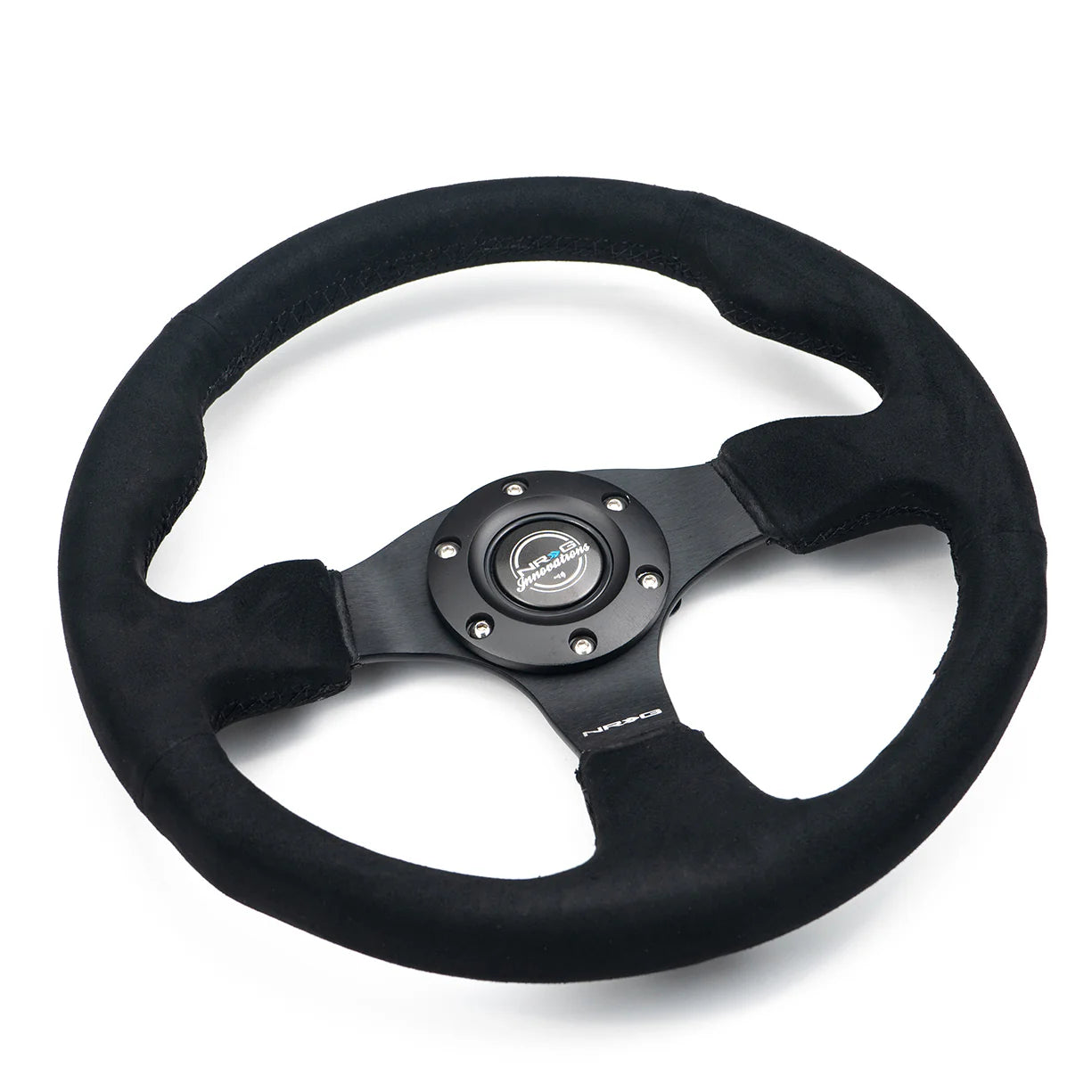 NRG Reinforced Steering Wheel (320mm) Alcantara Steering Wheel w/ Black Stitching - RST-012SA