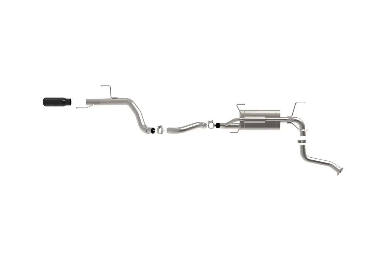 aFe Vulcan Series 2-1/2 IN to 3 IN 304 Stainless Steel Cat-Back Exhaust System w/ Black Tip - 49-36076-B