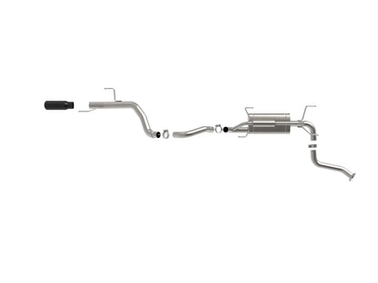 aFe Vulcan Series 2-1/2 IN to 3 IN 304 Stainless Steel Cat-Back Exhaust System w/ Black Tip - 49-36076-B