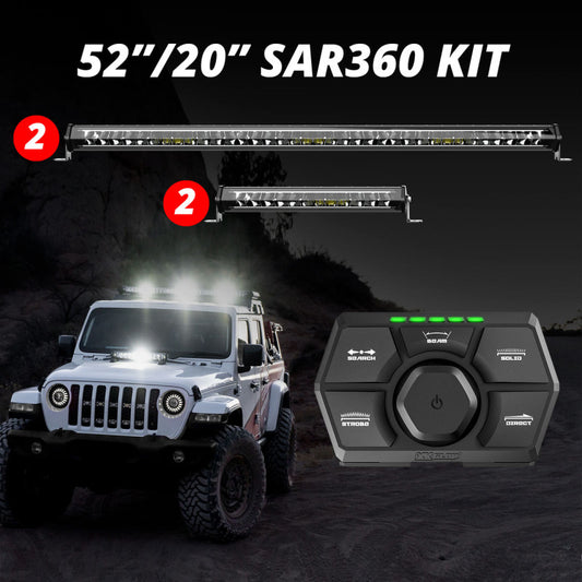 XKGlow (2)52" (2)20” SAR360 Light Bar Kit Emergency Search and Rescue Light System - Part XK-SAR360-3311