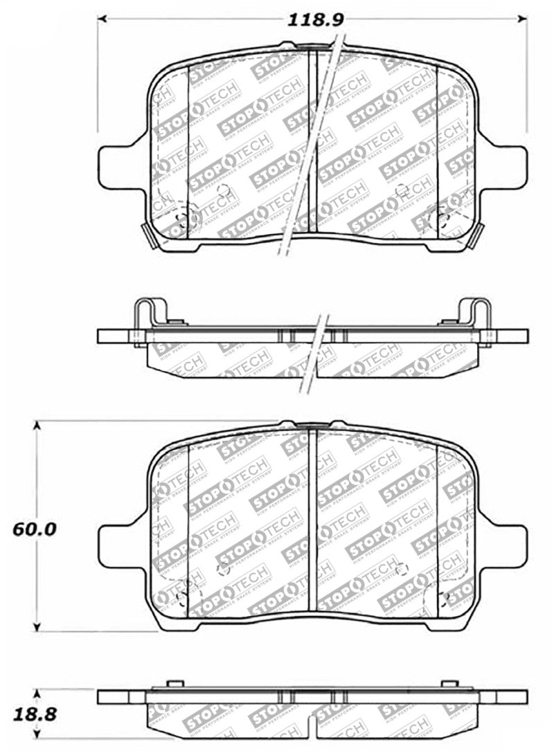 StopTech Street Disc Brake Pads - 305.10280 Stoptech