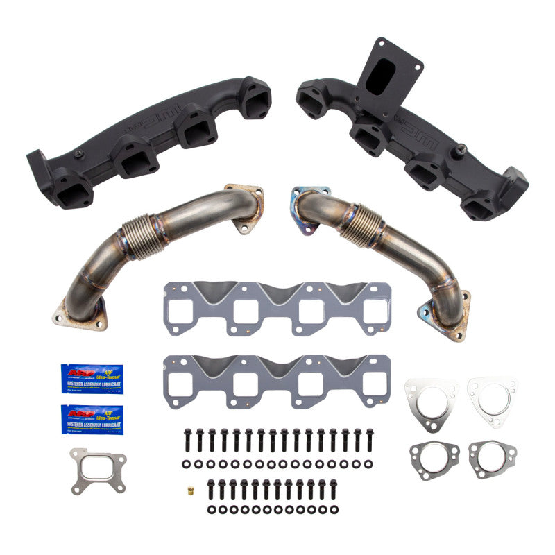 Wehrli 17-24 Chevrolet Duramax Billet Exhaust Manifold & Stainless Up Pipe Kit w/ Gaskets & Hardware Wehrli