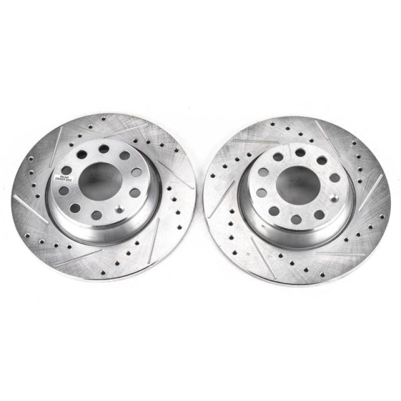 Power Stop 06-09 Audi A3 Rear Evolution Drilled & Slotted Rotors - Pair PowerStop