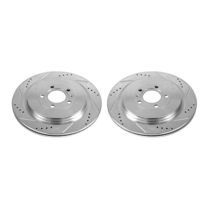 Power Stop 13-14 Ford Mustang Rear Evolution Drilled & Slotted Rotors - Pair PowerStop