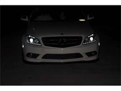 Spyder Mercedes Benz C-Class 08-11 Projector Headlights Halogen - DRL Blk PRO-YD-MBW20408-DRL-BK SPYDER
