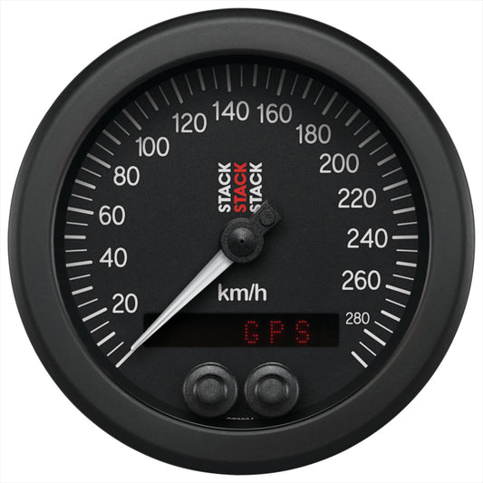 Autometer Stack Instruments 88mm 0-290 KM/H GPS Speedometer - Black ST3804