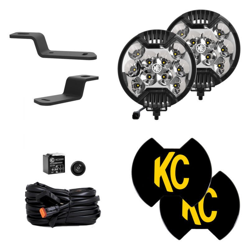 KC HiLiTES 21+ Ford Bronco SlimLite LED 2-Light System Ditch Light Kit KC HiLiTES