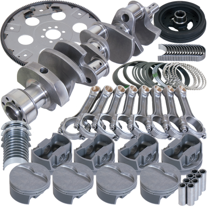 Eagle Chevy 350 1Pc 3.750in Crank 6.000in I-Beam Rods 4.040in Pistons 168 Tooth FP Balanced Assembly