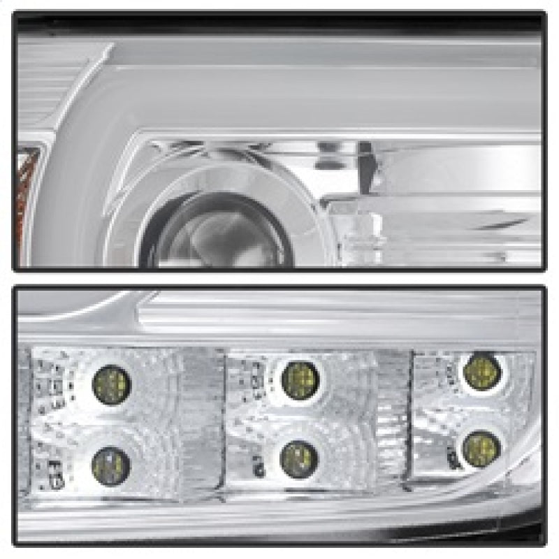 Spyder GMC Sierra 14-16 Projector Headlights Light Bar DRL Chrm PRO-YD-GS14V2-LBDRL-C SPYDER