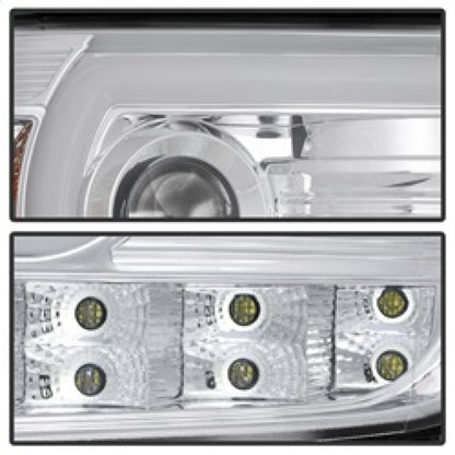 Spyder GMC Sierra 14-16 Projector Headlights Light Bar DRL Chrm PRO-YD-GS14V2-LBDRL-C SPYDER