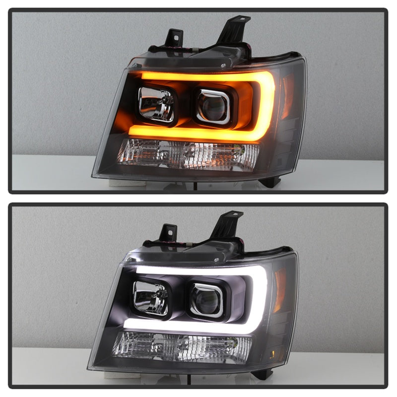 Spyder 07-14 Chevy Suburban/Tahoe V2 Projector Headlights LED Turn Sig Black PRO-YD-CSUB07V3-SB-BK SPYDER