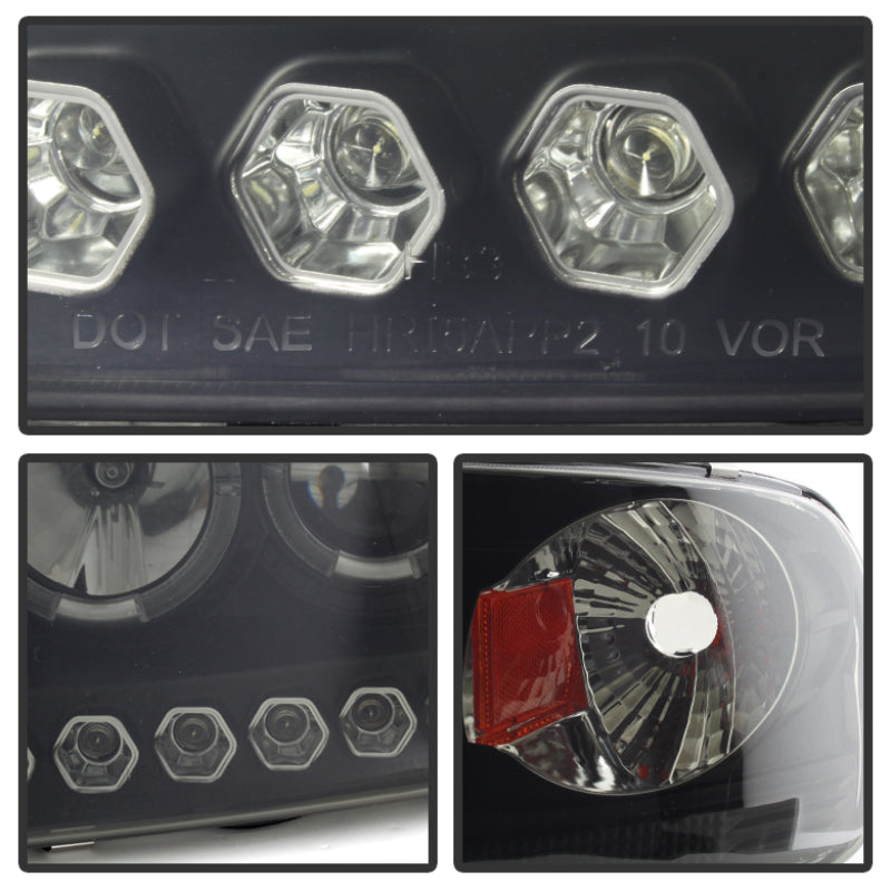 Spyder Ford F150 97-03 Projector - LED Halo Amber Reflctr LED Blk Smke PRO-YD-FF15097-1P-AM-BSM SPYDER