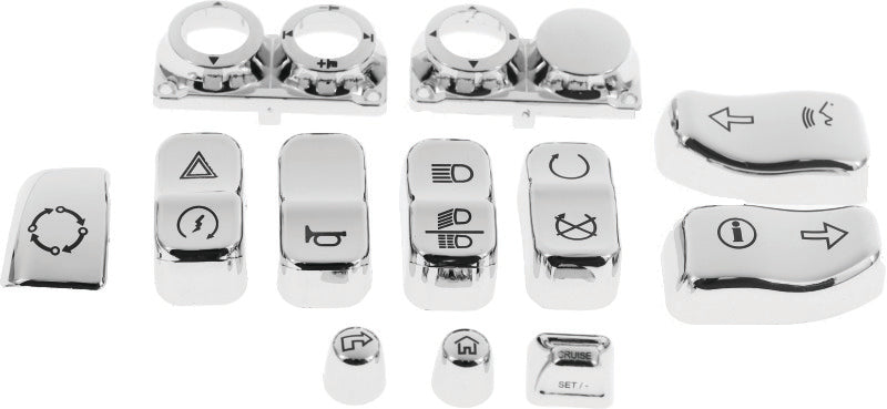 Bikers Choice 16-Up FLHTCU Chrome Switch Cap Kit