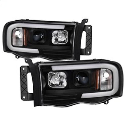 Spyder 02-05 Dodge Ram 1500 Light Bar Projector Headlights - Black (PRO-YD-DR02V2-LB-BK) SPYDER