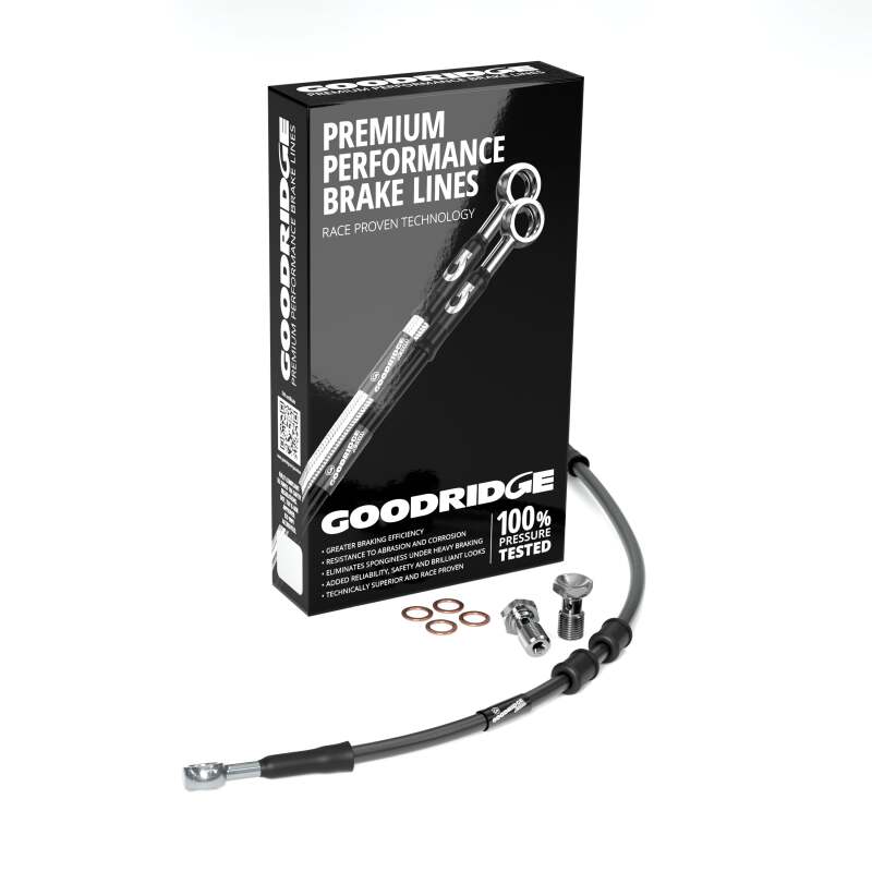 Goodridge 15-23 HD FLTRX (w/o ABS) -4in Front Brake Line Kit - Black