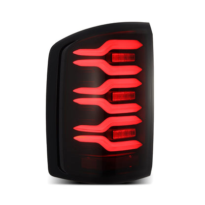 AlphaRex 09-18 Dodge RAM LUXX-Series LED Taillights Black Red w/Actv Light & SS