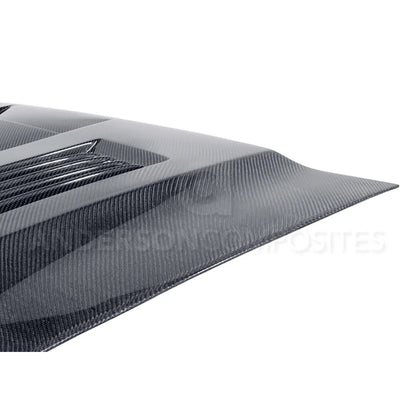 Anderson Composites 10-14 Mustang GT500 & 13-14 Mustang Carbon Fiber Heat Extractor Hood - AC-HD1011FDMU-SS