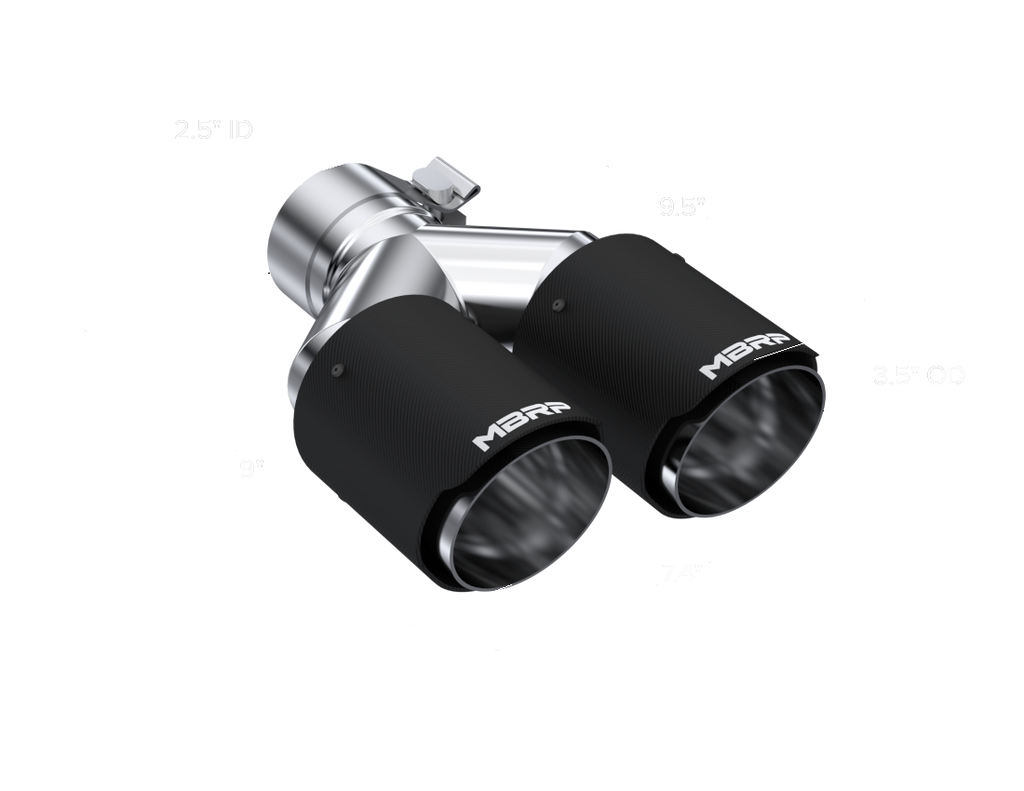 MBRP Universal Carbon Fiber Dual Tip 3.5in OD/2.5in Inlet - T5171CF