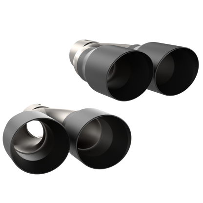 QTP 2015-2023 Dodge Challenger 5.7L Black Quad Tip Adapter - 430015TB QTP