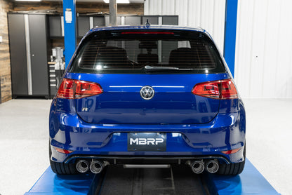 MBRP 3" Cat-Back 2015-2019 VW Golf R MK7/MK7.5, Active Quad Rear Exit, T304 Stainless Steel, w/ Carbon Fiber Tips MBRP