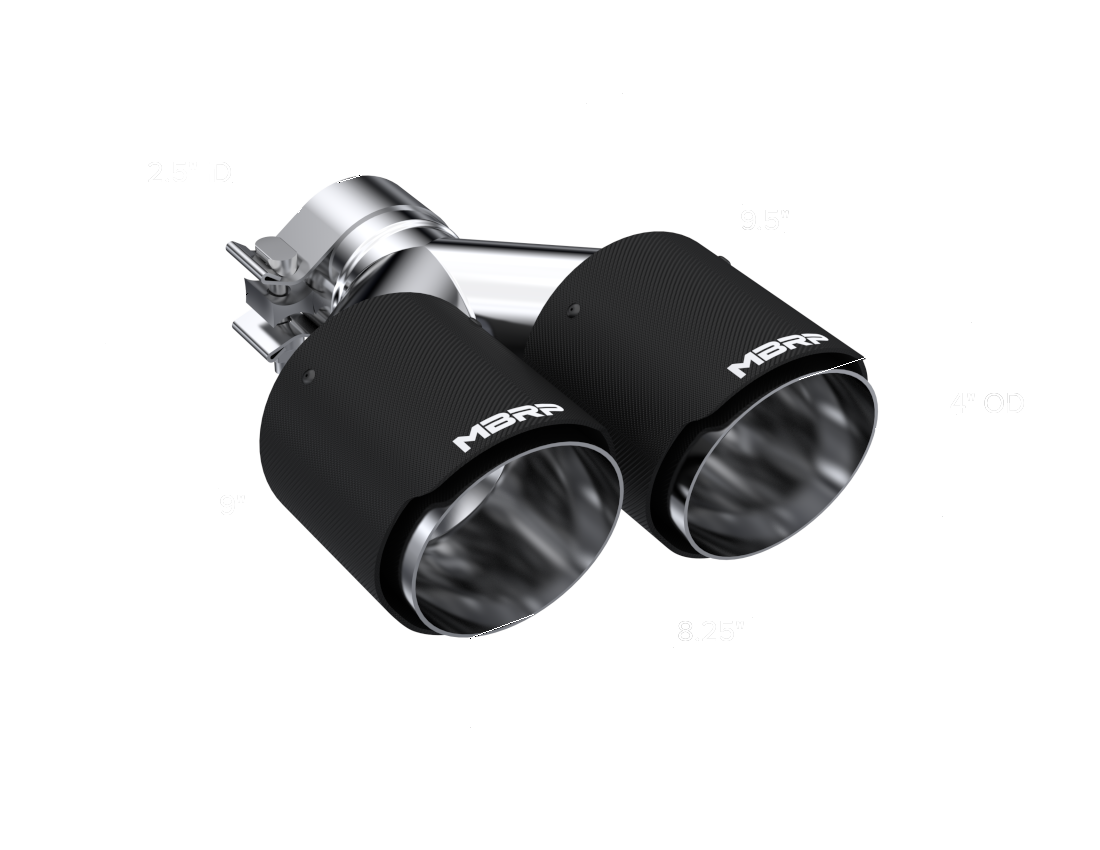 MBRP Universal Carbon Fiber Dual Tip 4in OD/2.5in Inlet - T5178CF MBRP