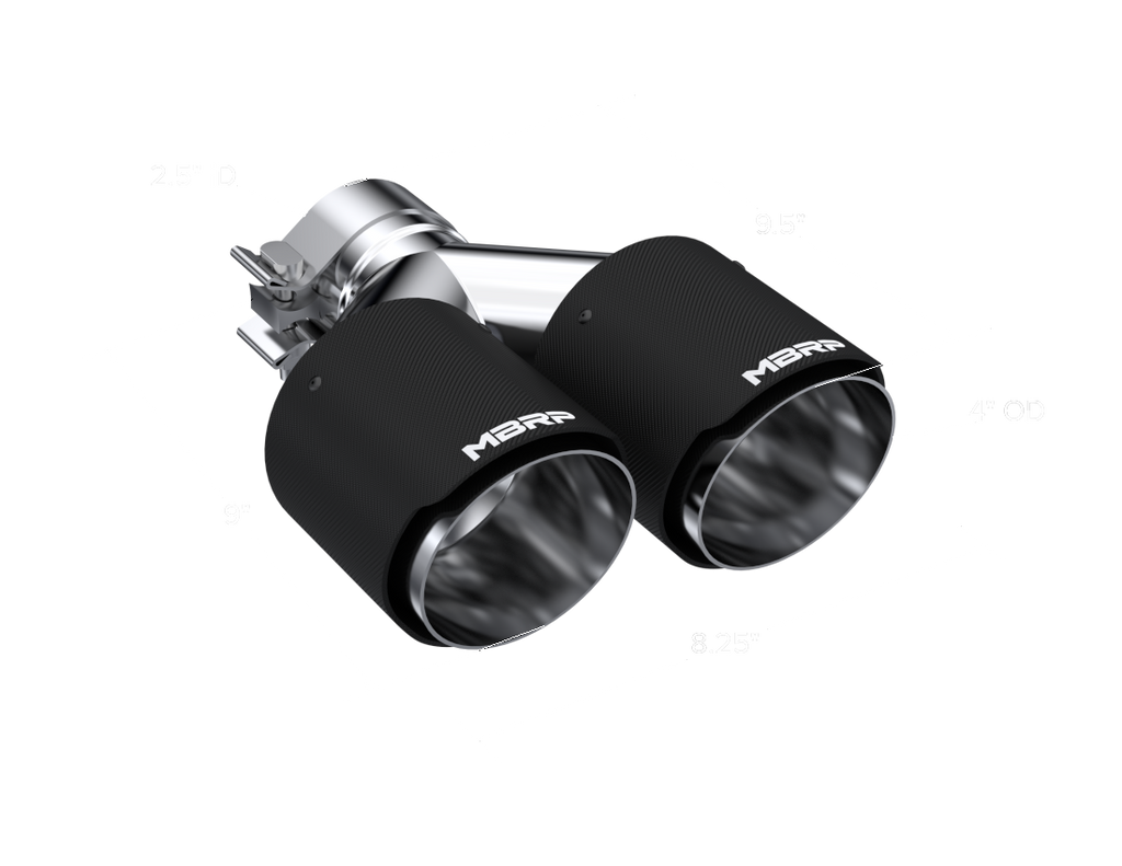 MBRP Universal Carbon Fiber Dual Tip 4in OD/2.5in Inlet - T5178CF