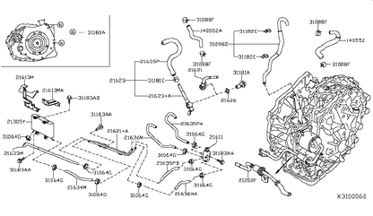 OEM Nissan Oil Cooler Tube Clamp - 16439-7S01E