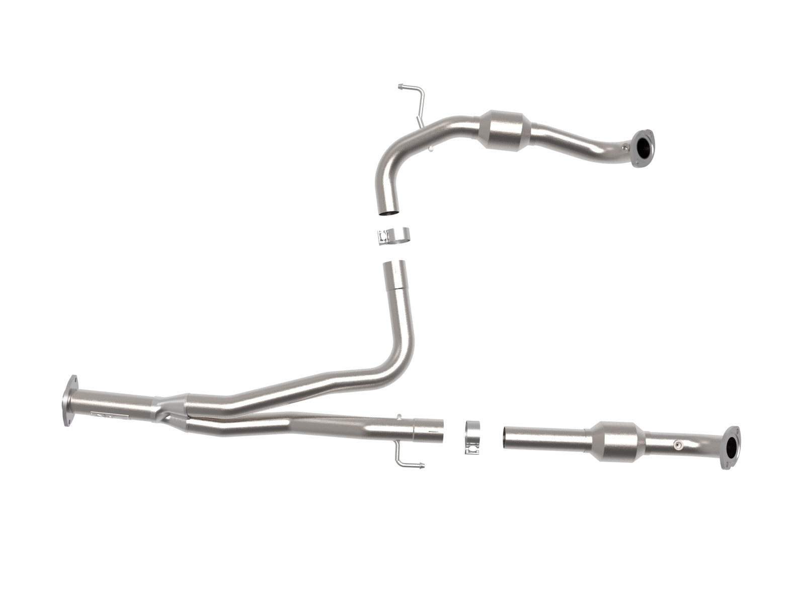 AFE Toyota Tacoma 16-18 V6-3.5L (2WD) Twisted Steel Y-Pipe 2-1/2 IN 409 Stainless Steel w/ Cat - 48-46011-RC