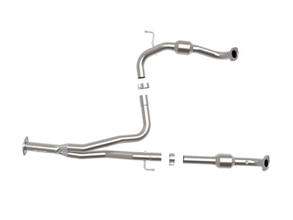 AFE Toyota Tacoma 16-18 V6-3.5L (2WD) Twisted Steel Y-Pipe 2-1/2 IN 409 Stainless Steel w/ Cat - 48-46011-RC aFe