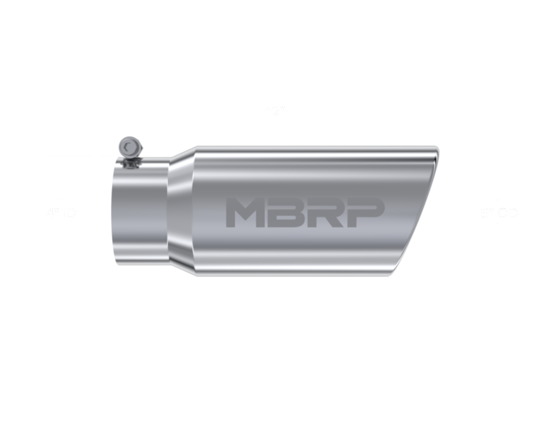 MBRP Universal Tip 5 O.D. Angled Rolled End 4 inlet 12 length - T5051