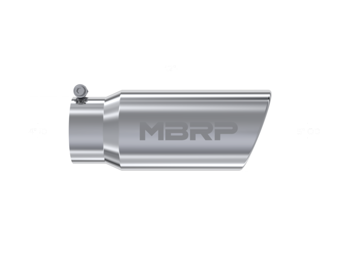 MBRP Universal Tip 5 O.D. Angled Rolled End 4 inlet 12 length - T5051 MBRP