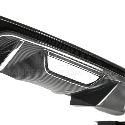 Anderson Composites 18-23 Ford Mustang OE Carbon Fiber Quad Tip Rear Diffuser AC-RL18FDMU-AO