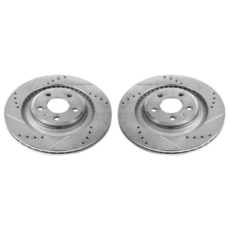 Power Stop 10-11 Audi S4 Rear Evolution Drilled & Slotted Rotors - Pair