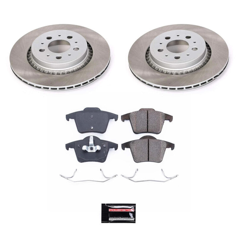 Power Stop 03-14 Volvo XC90 Rear Semi-Coated Rotor Kit PowerStop