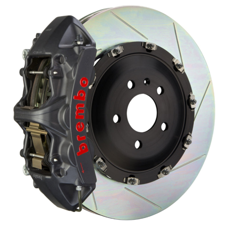 Brembo 07-18 Wrangler/Unlimited Front GTS BBK 6 Piston Cast 365x34 2pc Rotor Slotted Type1-Black HA Brembo