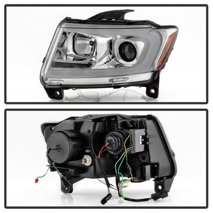 Spyder 11-13 Jeep Grand Cherokee - Light Bar Proj Headlights - Halo Model - Chro - PRO-YD-JGC11-LB-C SPYDER
